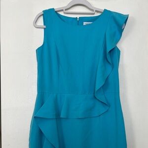 Calvin Klein Teal Asymmetrical Dress